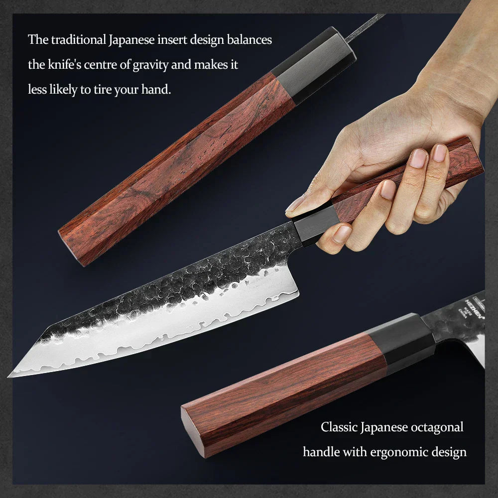 HEZHEN 1PC-5PC Set di coltelli da cucina Chef Utility Acciaio inossidabile 3 strati Acciaio composito Santoku Nakiri Accessori da cucina